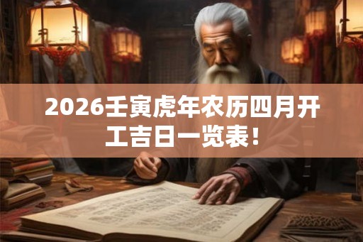 2026壬寅虎年农历四月开工吉日一览表! 2026壬寅虎年农历四月开工吉日一览表!