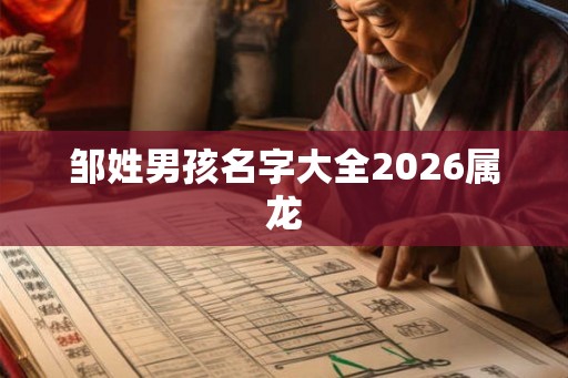 邹姓男孩名字大全2026属龙 邹姓男孩名字大全2026属龙