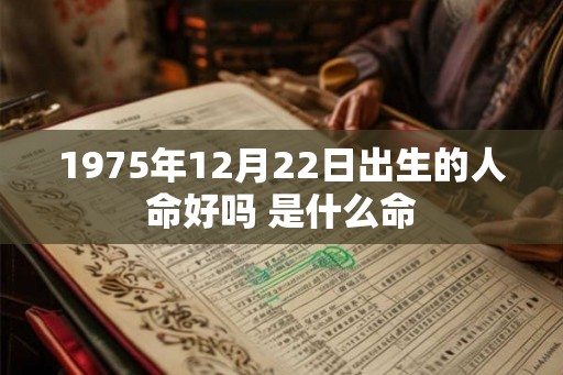1975年12月22日出生的人命好吗 是什么命
