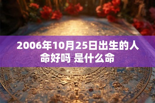 2006年10月25日出生的人命好吗 是什么命