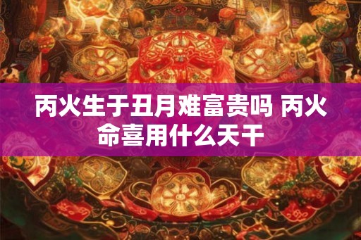 丙火生于丑月难富贵吗 丙火命喜用什么天干
