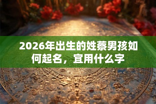 2026年出生的姓蔡男孩如何起名，宜用什么字