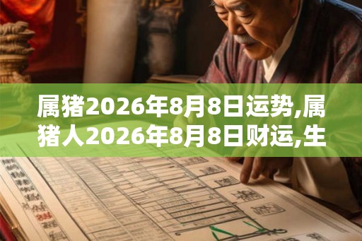 属猪2026年8月8日运势,属猪人2026年8月8日财运,生肖猪2026年8月8日运势