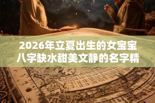 2026年立夏出生的女宝宝八字缺水甜美文静的名字精选