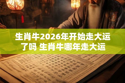 生肖牛2026年开始走大运了吗 生肖牛哪年走大运