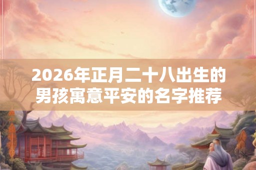 2026年正月二十八出生的男孩寓意平安的名字推荐