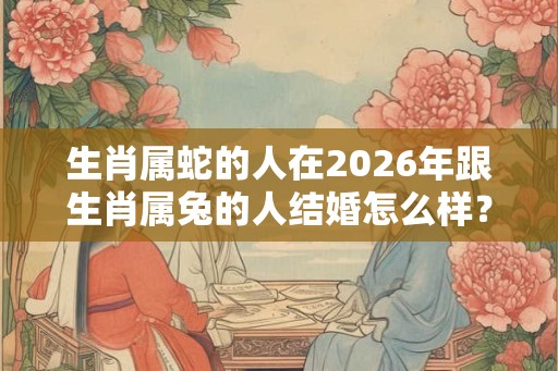 生肖属蛇的人在2026年跟生肖属兔的人结婚怎么样？