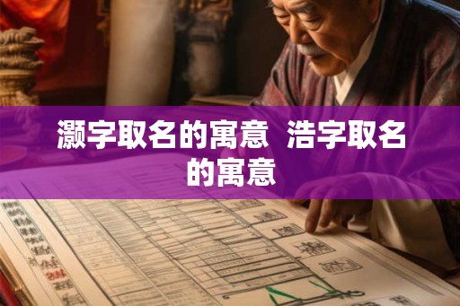 灏字取名的寓意  浩字取名的寓意