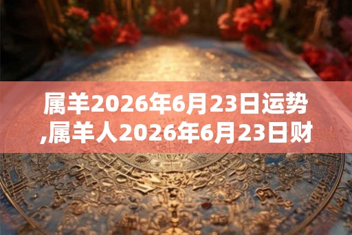 属羊2026年6月23日运势,属羊人2026年6月23日财运,生肖羊2026年6月23日运势