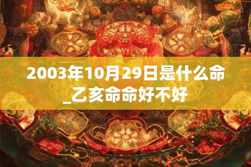 2003年10月29日是什么命_乙亥命命好不好