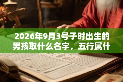 2026年9月3号子时出生的男孩取什么名字，五行属什么
