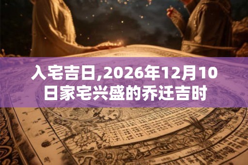 入宅吉日,2026年12月10日家宅兴盛的乔迁吉时 入宅吉日,2026年12月10日家宅兴盛的乔迁吉时