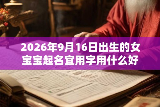 2026年9月16日出生的女宝宝起名宜用字用什么好