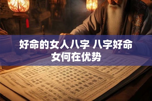 好命的女人八字 八字好命女何在优势