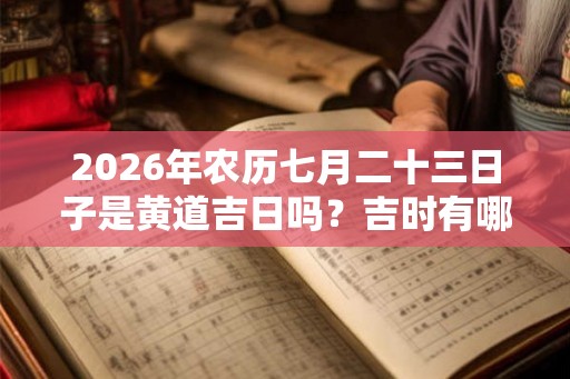 2026年农历七月二十三日子是黄道吉日吗？吉时有哪些？