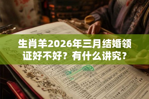 生肖羊2026年三月结婚领证好不好?有什么讲究? 生肖羊2026年三月结婚领证好不好?有什么讲究?
