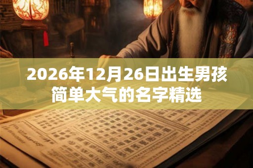 2026年12月26日出生男孩简单大气的名字精选