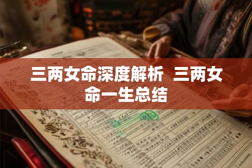 三两女命深度解析  三两女命一生总结