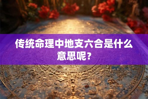 传统命理中地支六合是什么意思呢？