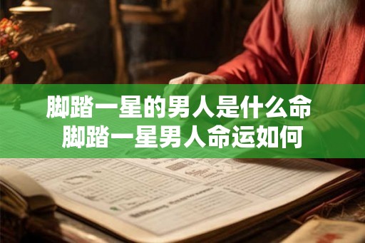脚踏一星的男人是什么命 脚踏一星男人命运如何