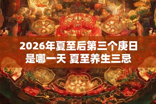 2026年夏至后第三个庚日是哪一天 夏至养生三忌
