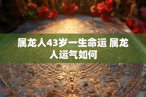 属龙人43岁一生命运 属龙人运气如何