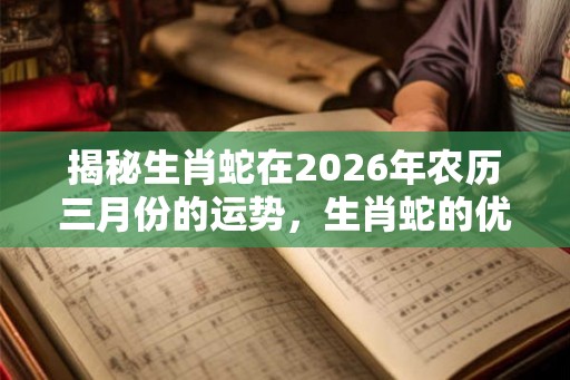 揭秘生肖蛇在2026年农历三月份的运势，生肖蛇的优点有哪些？