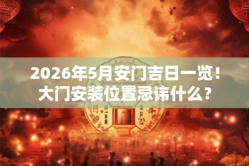 2026年5月安门吉日一览！大门安装位置忌讳什么？
