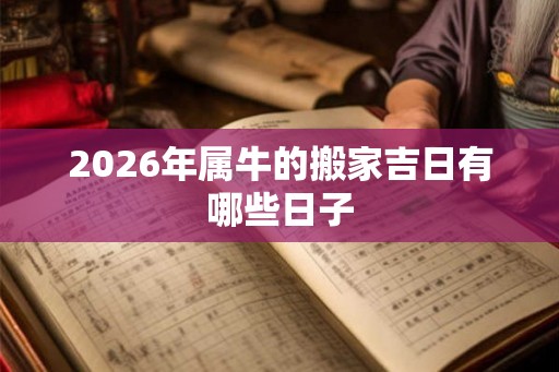 2026年属牛的搬家吉日有哪些日子