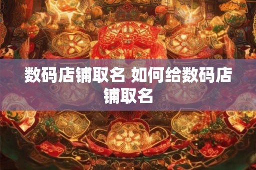 数码店铺取名 如何给数码店铺取名