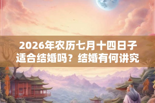 2026年农历七月十四日子适合结婚吗？结婚有何讲究和忌讳？