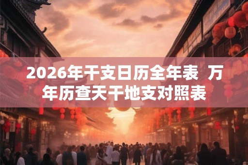 2026年干支日历全年表  万年历查天干地支对照表