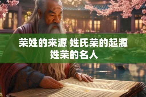 荣姓的来源 姓氏荣的起源 姓荣的名人