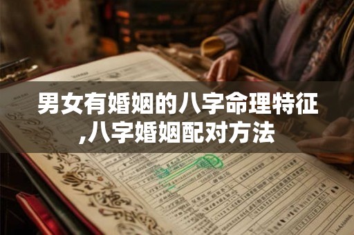 男女有婚姻的八字命理特征,八字婚姻配对方法