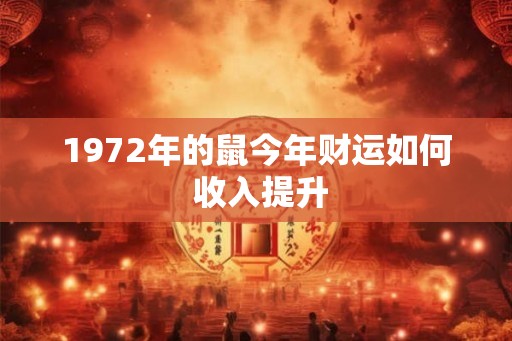 1972年的鼠今年财运如何 收入提升 1972年的鼠今年财运如何 收入提升
