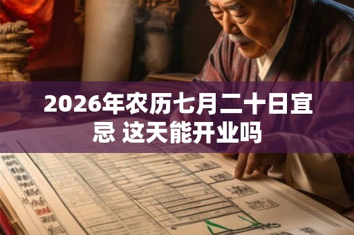 2026年农历七月二十日宜忌 这天能开业吗