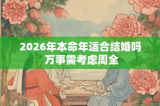2026年本命年适合结婚吗 万事需考虑周全