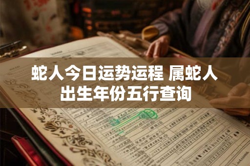 蛇人今日运势运程 属蛇人出生年份五行查询