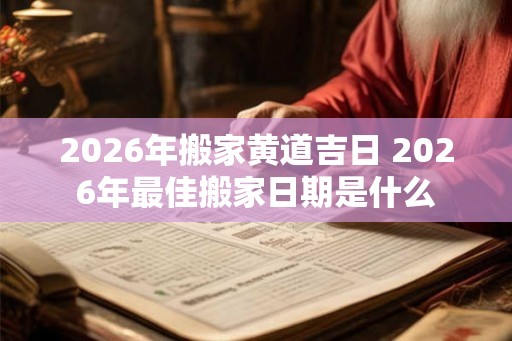 2026年搬家黄道吉日 2026年最佳搬家日期是什么