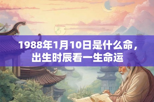 1988年1月10日是什么命，出生时辰看一生命运