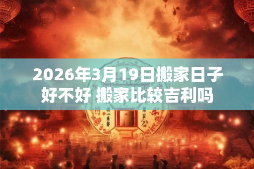 2026年3月19日搬家日子好不好 搬家比较吉利吗