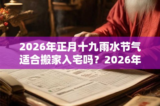 2026年正月十九雨水节气适合搬家入宅吗?2026年雨水前后搬家吉日 2026年正月十九雨水节气适合搬家入宅吗?2026年雨水前后搬家吉日