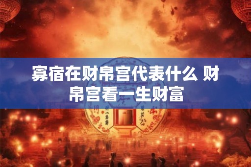 寡宿在财帛宫代表什么 财帛宫看一生财富