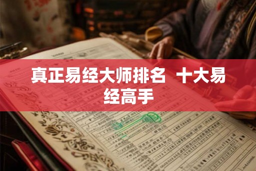 真正易经大师排名  十大易经高手