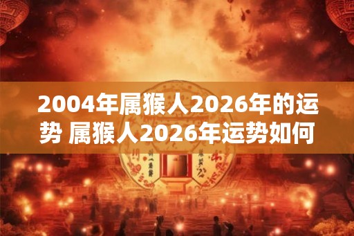 2004年属猴人2026年的运势 属猴人2026年运势如何
