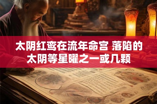 太阴红鸾在流年命宫 落陷的太阴等星曜之一或几颗