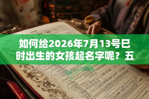 如何给2026年7月13号巳时出生的女孩起名字呢？五行是什么呢？