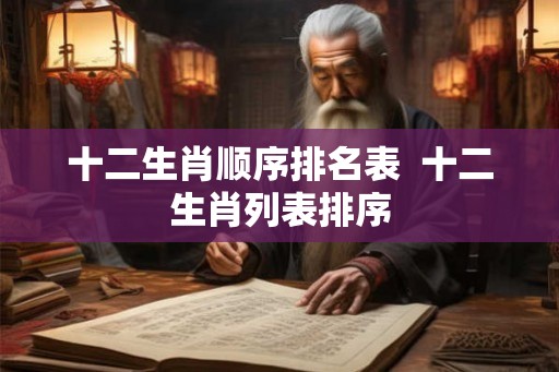 十二生肖顺序排名表  十二生肖列表排序