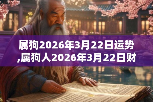 属狗2026年3月22日运势,属狗人2026年3月22日财运,生肖狗2026年3月22日运势