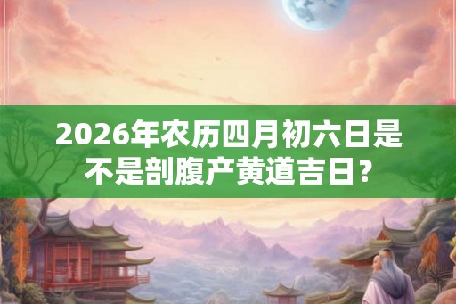 2026年农历四月初六日是不是剖腹产黄道吉日? 2026年农历四月初六日是不是剖腹产黄道吉日?